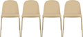 2xhome Parent Modern Stackable Armless Dining Chair | Plastic Shell Seat with Metal Legs | Indoor or Outdoor Use | Home Kitchen Patio (4, Beige, Padded Seat)