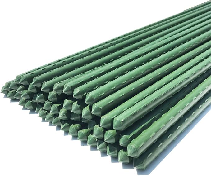 WAENLIR Garden Stakes 60 inch 5ft Sturdy Tomato Stakes, Plant Stakes for Outdoor Plants, Plant Support Sticks for Gardening, Pack of 50