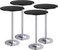 Furmax Bistro Pub Table Round Bar Height Cocktail Table for Home Bar, Small Round Bar Tables for Party, Dining Room, Living Room and Wedding, Metal Base MDF Top Obsidian, 40.6 Inch Height (4, Black-2)