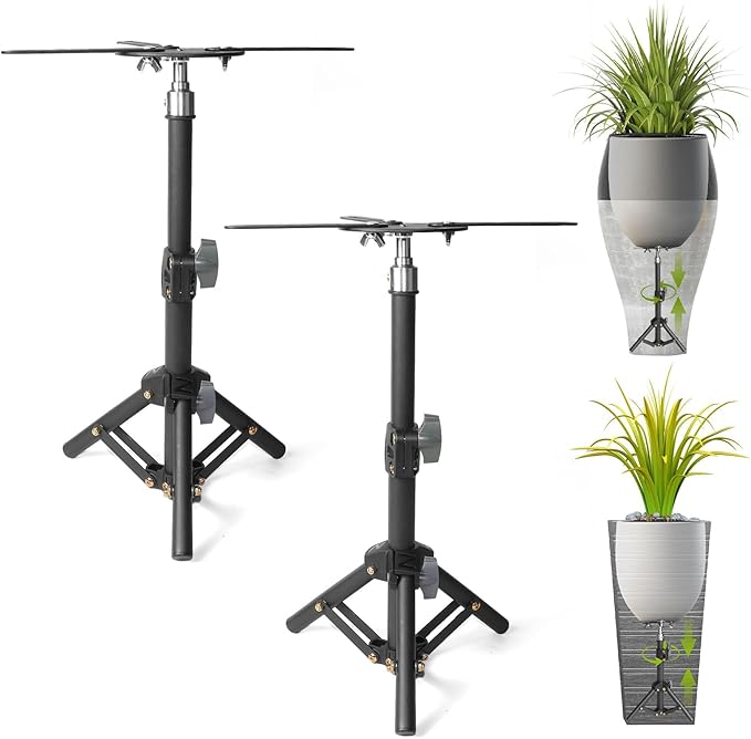 AZEAM Adjustable Plant Risers for Inside Pots, 2 PCS Planter Inserts Fillers for Large Flower Pots, Height Planter Lifter Stand for Outdoor Indoor Plants, 12"- 16" Raise with 4"-12" Top Support