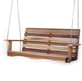 All Things Cedar PS48-SW10 Premium Porch Swing | 4-Ft Outdoor Furniture & Patio Swing | Handcrafted Western Red Cedar | Comfort Springs, Easy Assembly, Sustainable Outdoor Bench 57x23x24