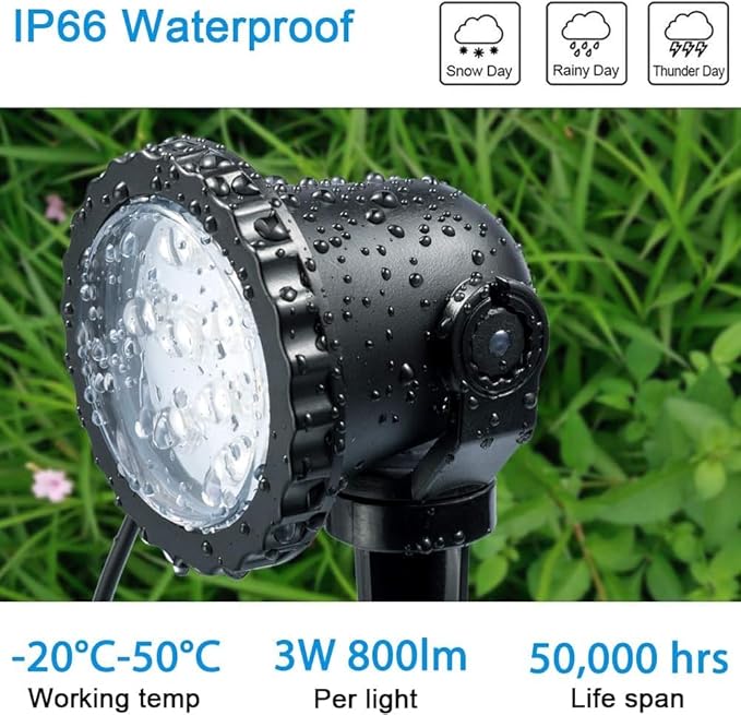 Outdoor lights Outdoor Landscape Lighting 12W Outdoor Spot Lights with Transformer for Yard Garden House Lawn Tree Flags Warm White LED Landscape Lights Christmas lights IP66 Waterproof 4 Pack