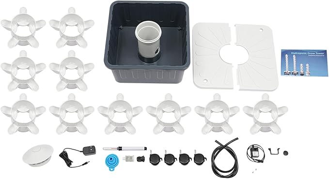 Hydroponic Growing System Indoor, 50-Hole Vertical Garden Planter Germination Kit, Smart Garden Vegetable Plant Kit with Pump and Movable Water Tank for Gardening Lover, IP68