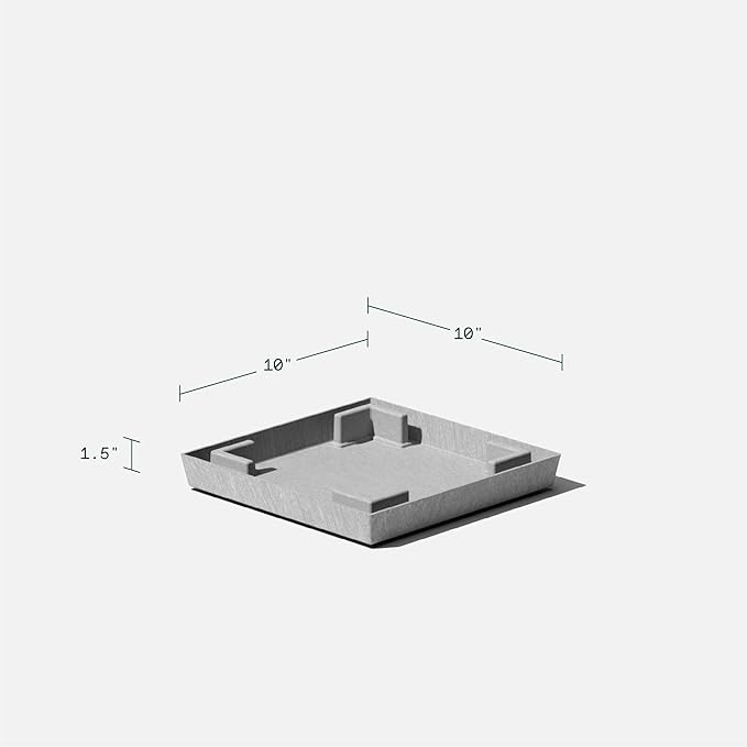 Veradek Nobleton Indoor/Outdoor Wide Square Planter (Light Grey, 18 inch - 2 Pack with 2 Saucer Trays)