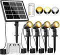 MEIKEE Solar Spot Lights Outdoor, 4-in-1 Solar Landscape Lights, 4W/6V IP66 Waterproof, 2700K/4000K/6500K Outdoor Landscape Spotlights with Remote for Garden Yard Driveway