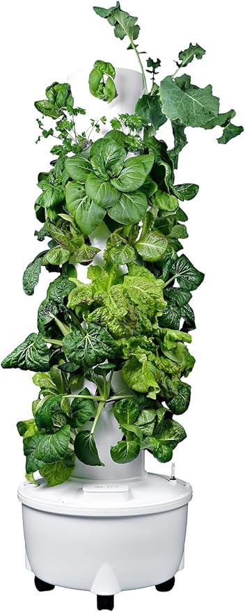 HX Aeroponic Tower | High Capacity Tower | Hydroponics Growing System Kit | Food Grade with 40 Net Pots (Without Lights)