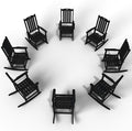 Oversized Rocking Chair Set of 8, Outdoor Rocking Chair for Adults, All Weather Resistant Porch Rocker for Lawn Garden, Black