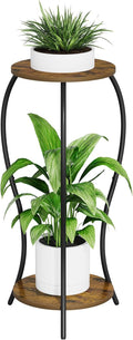 Plant Stand Indoor, 2 Tier Round Tall Plant Stand, Flower Pot Stand, Plant Shelf Rack, Corner Plant Stand for Planter Garden Balcony Patio Living Room