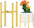 Plant Stand for 10"-16" Plant Pot Indoor Outdoor Corner, Adjustable Metal Heavy Duty for Large Pot (Golden 1 Pack)