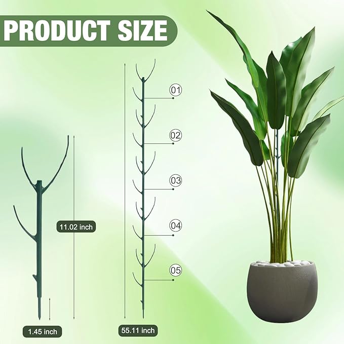 10pcs Stackable Monstera Plant Support Stakes for Indoor Outdoor Plants, Garden Accessories for Climbing Potted Plants, Plant Sticks for Vine Training Stem Stabilization