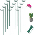 Joyhalo 12 Pack Plant Stakes, 16 Inch Plant Support Stakes, Plant Sticks Support with 24 Twist Ties, Flower Stakes for Plants Peony, Amaryllis, Marigold, Coreopsis, Tomato Seedling, Sapling Etc