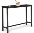 VINGLI Wooden Outdoor Bar Table, Wood Patio Counter Height Table, Weather-Resistant Patio Pub Table for Garden, Balcony, Poolside, Backyard, Indoor Use (Black, 53")