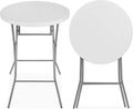 Best Choice Products 32in Bar Height Folding Table, Round Indoor Outdoor Accessory for Patio, Backyard, Dining Room, Events w/Thick Table Top, Metal Frame, Locking Legs, 330lb Weight Capacity - White | Bar Height, Indoor Outdoor, Patio, Backyard, Dinin...