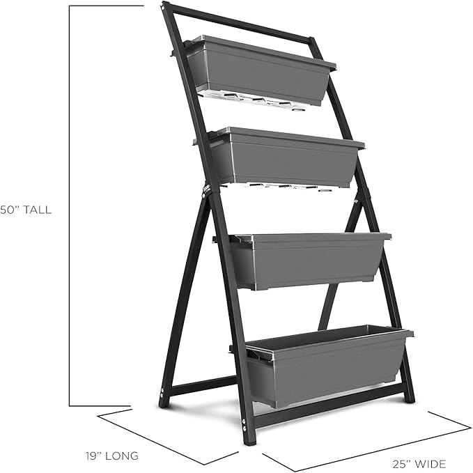 Outland Living 4-Ft Raised Garden Bed - Vertical Garden Freestanding Elevated Planters 4 Container Boxes - Good for Patio Balcony Indoor Outdoor - Perfect to Grow Vegetables Herbs Flowers