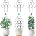Garden Plant Trellis for Indoor Plants, Stackable Heavy Duty Metal Trellis Supports for Climbing Plants or Houseplants, 3 Pack, Black, 12"(W) x 14"(H)