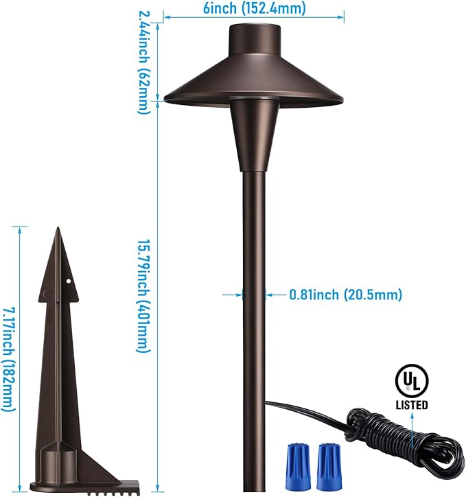 LEONLITE Update 5CCT Low Voltage Pathway Lights, 12-24V LED Landscape Path Light, 1800/2700/3000/4000/5000K, CRI90, IP65 Waterproof Landscape Lighting, Aluminum Housing, Oil Rubbed Bronze, Pack of 6