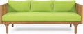 Claremont Outdoor 3 Seater Daybed with Cushions - Acacia Wood - Teak/Green