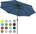 Tempera Patio Market Outdoor Table Umbrella with Auto Tilt and Crank, Large Sun Umbrella with Sturdy Pole & Fade Resistant Canopy, Easy to Set