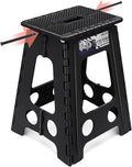 Delxo Folding Step Stool 17.5 Inch Non-Slip Foldable Stools for Kids & Adults Up to 300 LBS Kitchen Collapsible Fold Up Stepping Stool with Dotted 1 Pack Black