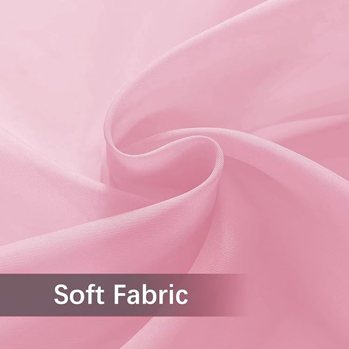 SpaceDresser Waterproof Outdoor Sheer Curtains for Patio - 2 Panels Rod Pocket Indoor Voile Sheer Curtain for Living Room,52W x 96L inch, Light Pink