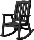 Devoko PP Material Rocking Chair Outdoor Indoor All Weather High Back Patio Rocker for Adult Heavy Duty Rocking Chair for Patio Backyard Porch Garden (Heavy Duty, Black)