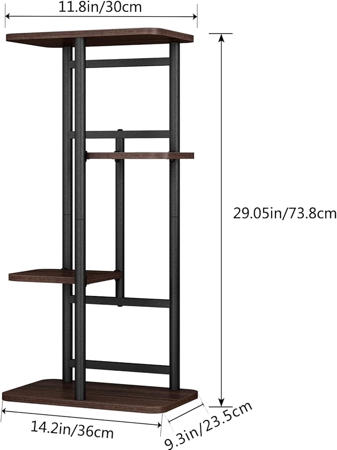LINZINAR Plant Stand Indoor 4 Tier 5 Potted Multiple Plant Shelf Stands for Garden Corner Balcony Living Room