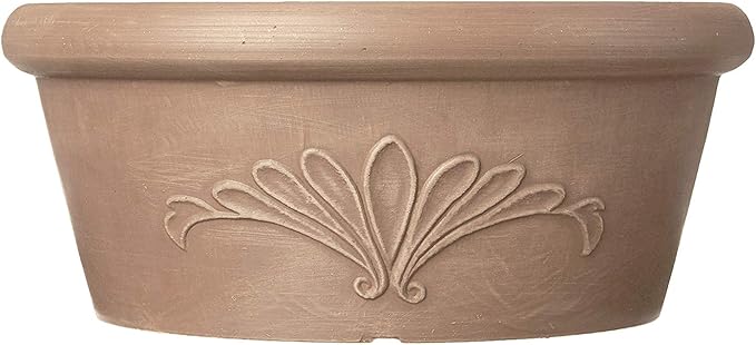Arcadia Garden Products PSW TA20TP Plastic/Stone/Wood Composite Bulb Pan – No Drainage Hole (Drillable), 8"x3", Taupe