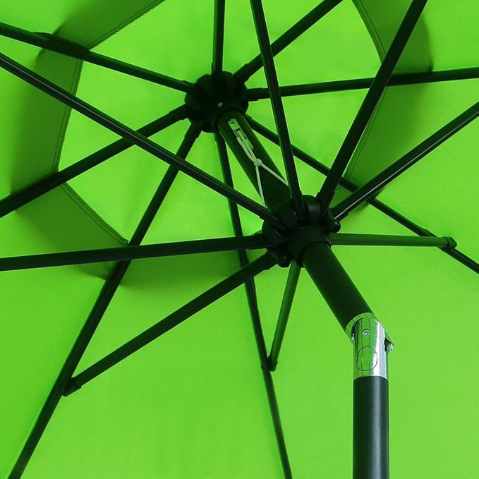 Sunnyglade 9Ft Patio Umbrella Outdoor Table Umbrella with 8 Sturdy Ribs (Grass Green)