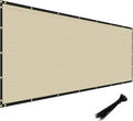 Windscreen4less Privacy Fence Screen Heavy Duty Windscreen Fencing Mesh Fabric Shade Net Cover with Brass Grommtes for Outdoor Wall Garden Yard Pool Deck, 6'x50' Beige