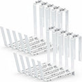 Layhit 10 Pcs Adjustable Planter Box Brackets Universal Heavy Duty Flower Box Brackets Window Iron Railing Planter Holder for Balcony Fence Pergola Patio Garden Windowsill, 6-12.5 Inch(White)