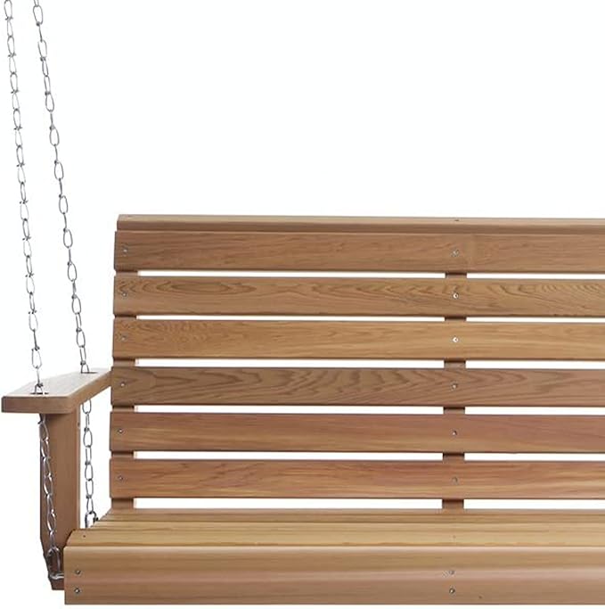 All Things Cedar Wooden Porch Swing, Outdoor Patio Furniture, 6 Foot, Natural