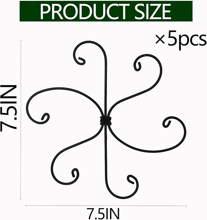 Monstera Plant Stem Support Set - 7.5x7.5 Inch Durable Stabilizers for Indoor Climbing Plants and Leaf Holders - Promote Healthy Growth and Stability (5 Pieces)