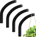 Juexica 4 Pcs Plant Hanger Wooden, 8 Inch Hanging Plant Hooks for Indoors and Outdoor, Wall Mounted Hanging Hook Brackets for Planters Lanterns Wind Chimes and Bird Feeders Patio Decor(Black)