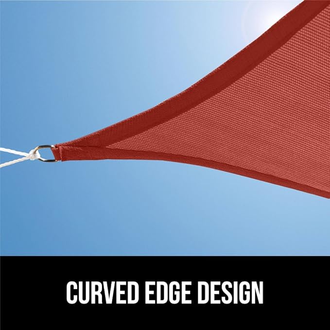 GORILLA GRIP Heavy Duty Sun Shade, UV Protection Fade Tear and Rust Resistant Rectangle Sunshade Canopy, Curved Edges Blocks Sunlight, Breathable Sail, Outdoor Patio, Lawn Garden, 8x12 FT Terra