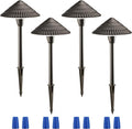 LEONLITE Low Voltage Landscape Lights, 3W 12V Pathway Lighting Wired, IP65 Waterproof Light for Yard Lawn, ETL Listed, Bronze Aluminum Housing, 5000K Daylight, Pack of 4