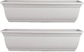 The HC Companies 24 Inch Mojave Window Planter Box with Drainage Holes, Lightweight UV-Resistant Plastic Outdoor Planters, 2-Pack Flower Box for Garden & Home Decor, Cottage Stone