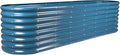 Land Guard 8×2×2ft Galvanized Raised Garden Bed Kit, Raised Garden Boxes Outdoor, Oval Metal Raised Garden Beds for Vegetables, Blue