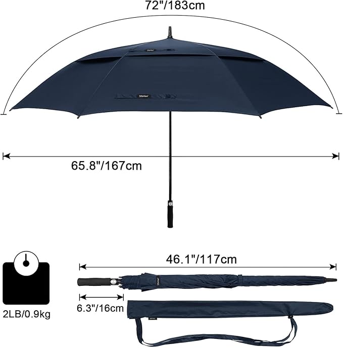 G4Free 47/54/62/68/72 Inch Automatic Open Golf Umbrella Oversize Extra Large Double Canopy Vented Windproof Waterproof Stick Umbrellas