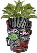 Abstract Face Planters Pots Head,Unique Head Planter for Indoor Plants,Funny Face Flower Pot,Colorful Plant Pots for Outdoor Garden Decor and Home Art Decoration(Retro)