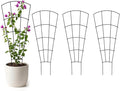 4 Pack 56'' Indoor Plant Trellis for Potted Plants Climbing Outdoor Metal Garden Trellis Houseplants Flowers Vine Ivy,Fan Shape, Black