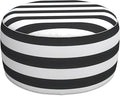 LVTXIII Inflatable Stool Ottoman Footrest with Handle, All Weather Footrest Seat, Indoor or Outdoor Pouf for Home Patio Garden and Camping Use, D31 xH14, Large Round, Cabana Black