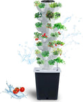 Hydroponics Tower Indoor Growing System Vertical Garden Planter Indoor Smart Garden Kit with Pump and Movable Water Tank Vegetable Plant Gift for Gardening Lover (35-Plants)
