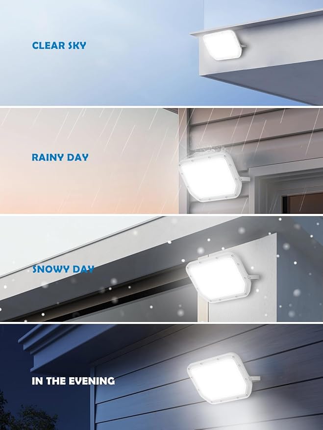 2 Pack Super Bright 6500k 10000lm LED Flood Lights Outdoor,100w Led Outside Lights for Yard Outdoor Waterproof Work Lighting Floodlight for Garage Yard Garden Stadium