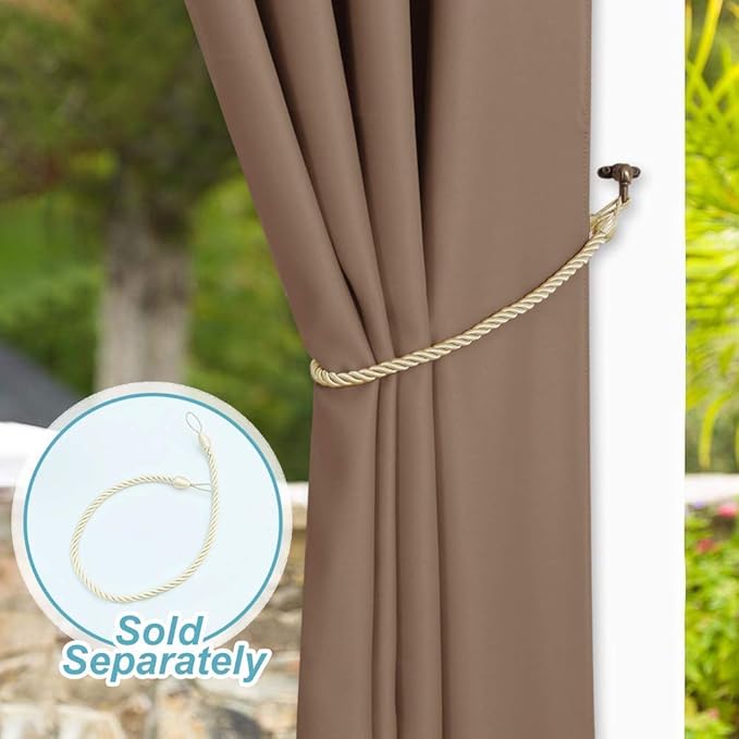 NICETOWN Room Divider Curtain for Patio 84 inch Length, Vertical Blinds Blackout Thermal Insulated Stainless Steel Grommet Top Slider for Sliding Glass Door, Tan, 1 Panel, W100 x L84
