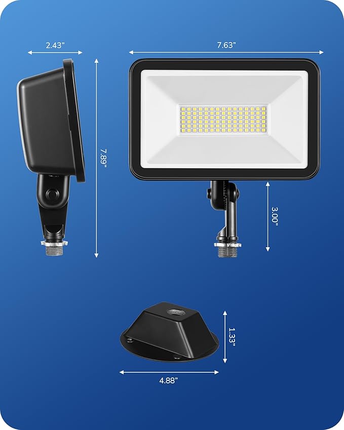 EDISHINE 10000LM LED Flood Light Outdoor,2 Pack 73W Outdoor Security Light, 5000K Daylight White, IP65 Waterproof Flood Lights for Garage, Backyard, Patio, Garden, Porch, Stair