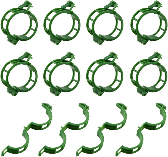 KINGLAKE Plant Support Garden Clips, 200 Pcs Tomato Vine Trellis Clips for Vegetables to Grow Upright and Make Plants Healthier - Green