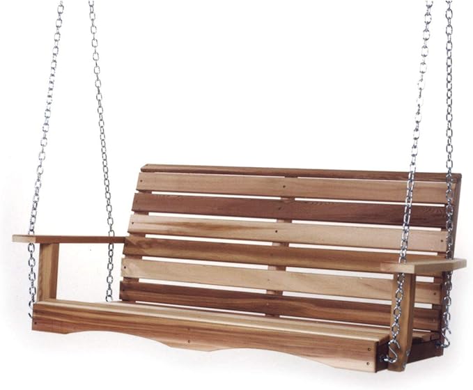 All Things Cedar Wooden Porch Swing, Outdoor Patio Furniture, 4 Foot, Natural