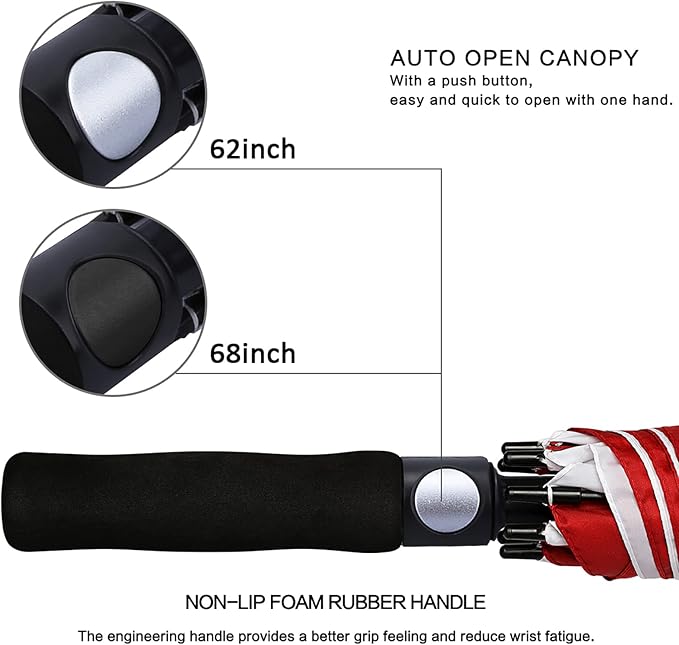 G4Free 47/54/62/68/72 Inch Automatic Open Golf Umbrella Oversize Extra Large Double Canopy Vented Windproof Waterproof Stick Umbrellas