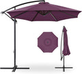 Best Choice Products 10ft Offset Cantilever Hanging Market Patio Umbrella, 8 Sturdy Ribs, Easy Adjustment - Amethyst Purple