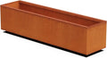 Plantercraft Large Rectangular Planters for Outdoor Plants - 48x12 Inch Corten Steel Planter Box for Patios, Decks & Garden Edging | Heavy Duty Metal Outdoor Planter, Fully Assembled
